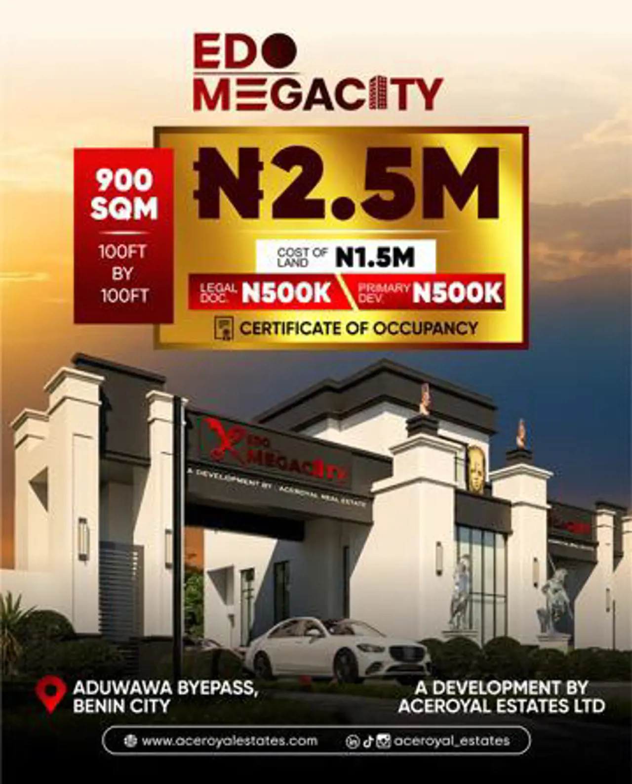 EDO MEGACITY, ADUWAWA BYPASS, BENIN CITY