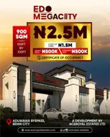 EDO MEGACITY, ADUWAWA BYPASS, BENIN CITY