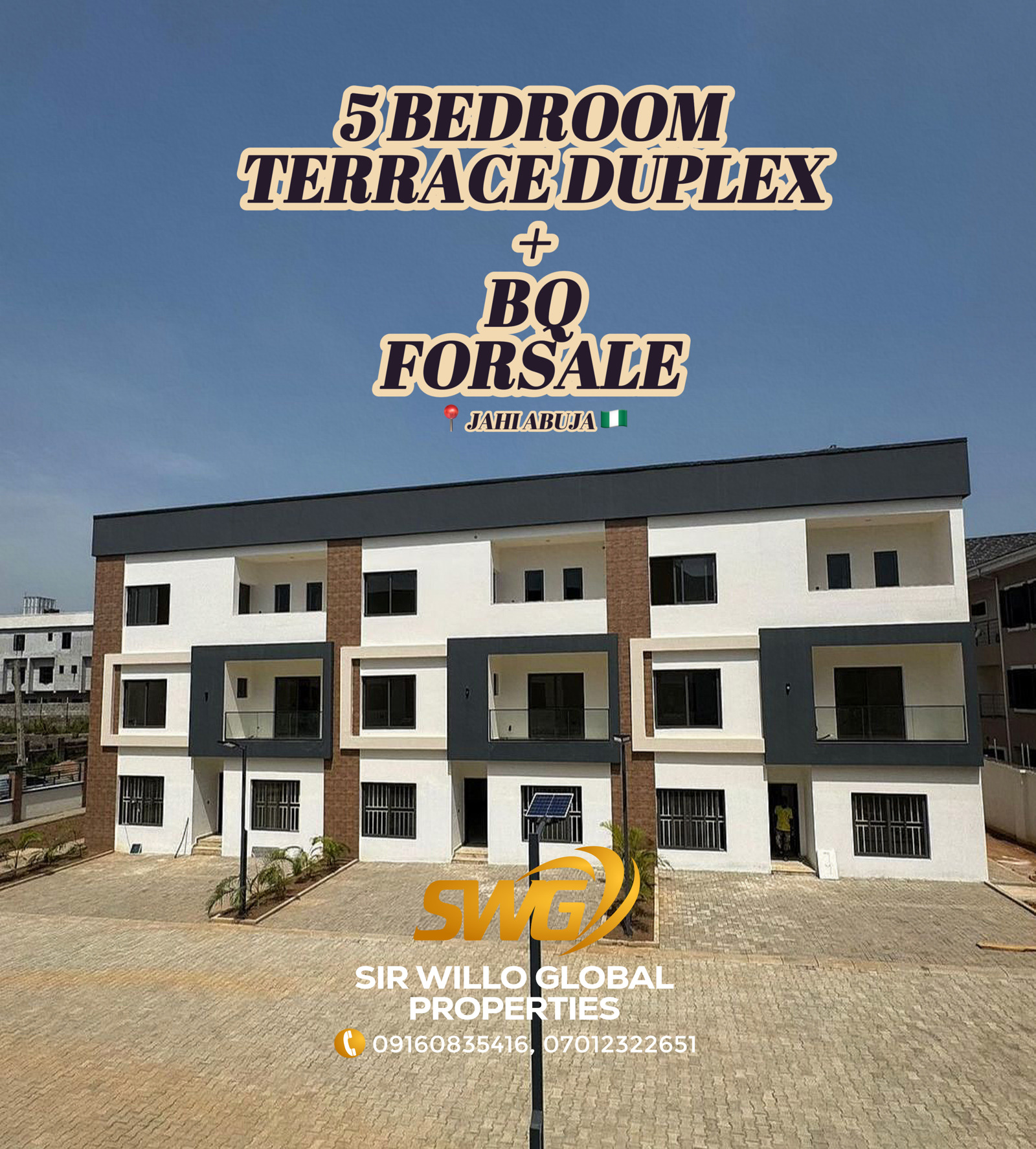 5 Bedroom Terrace Duplex with BQ in Jahi Abuja