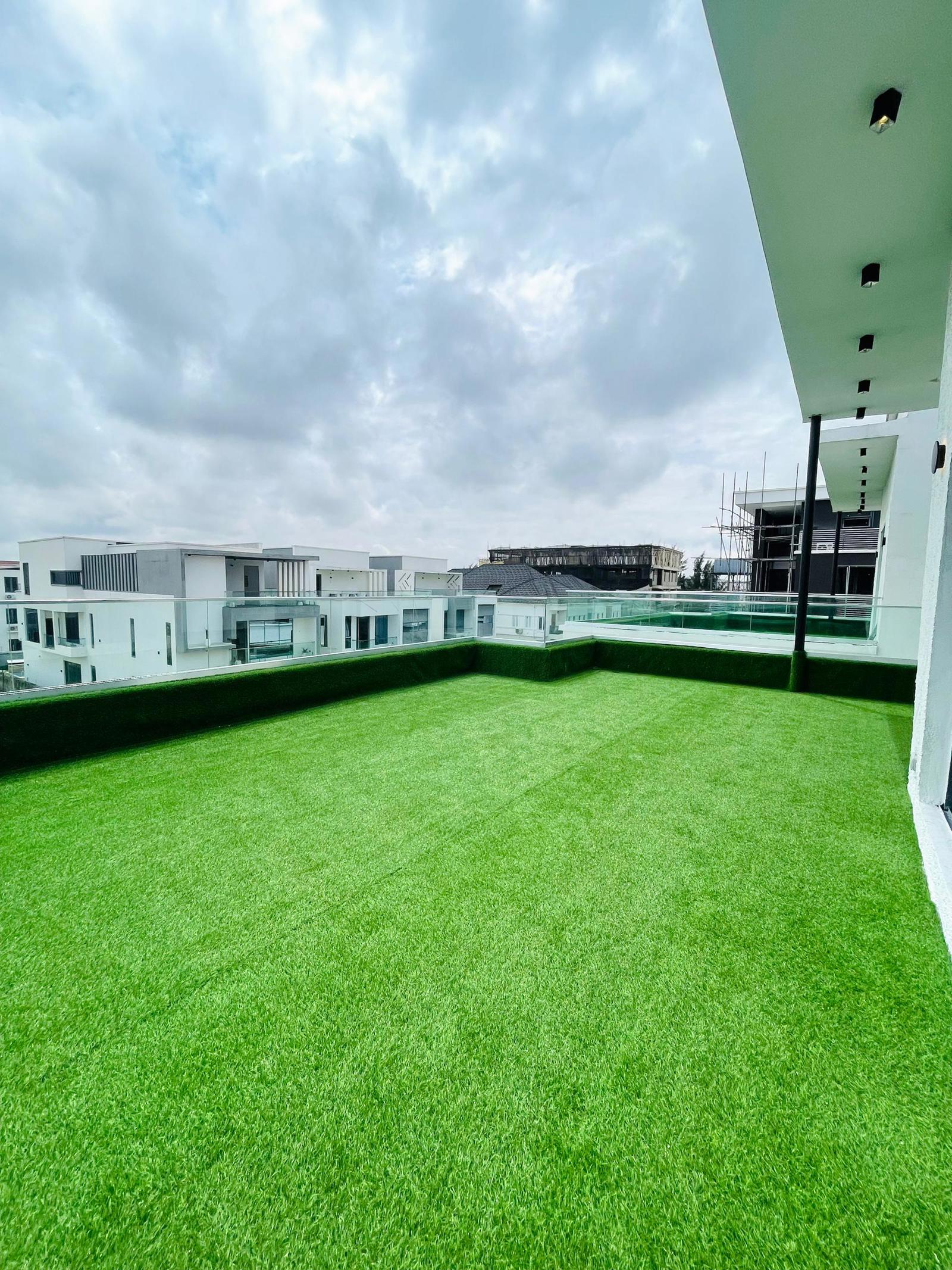 MARVELOUSLY CARVED LUXURY 5 BED DETACHED DUPLEX WITH CINEMA, ROOFTOP TERRACE AND BQ